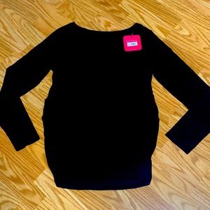 Long Sleeve Boat Neck Maternity T-shirt